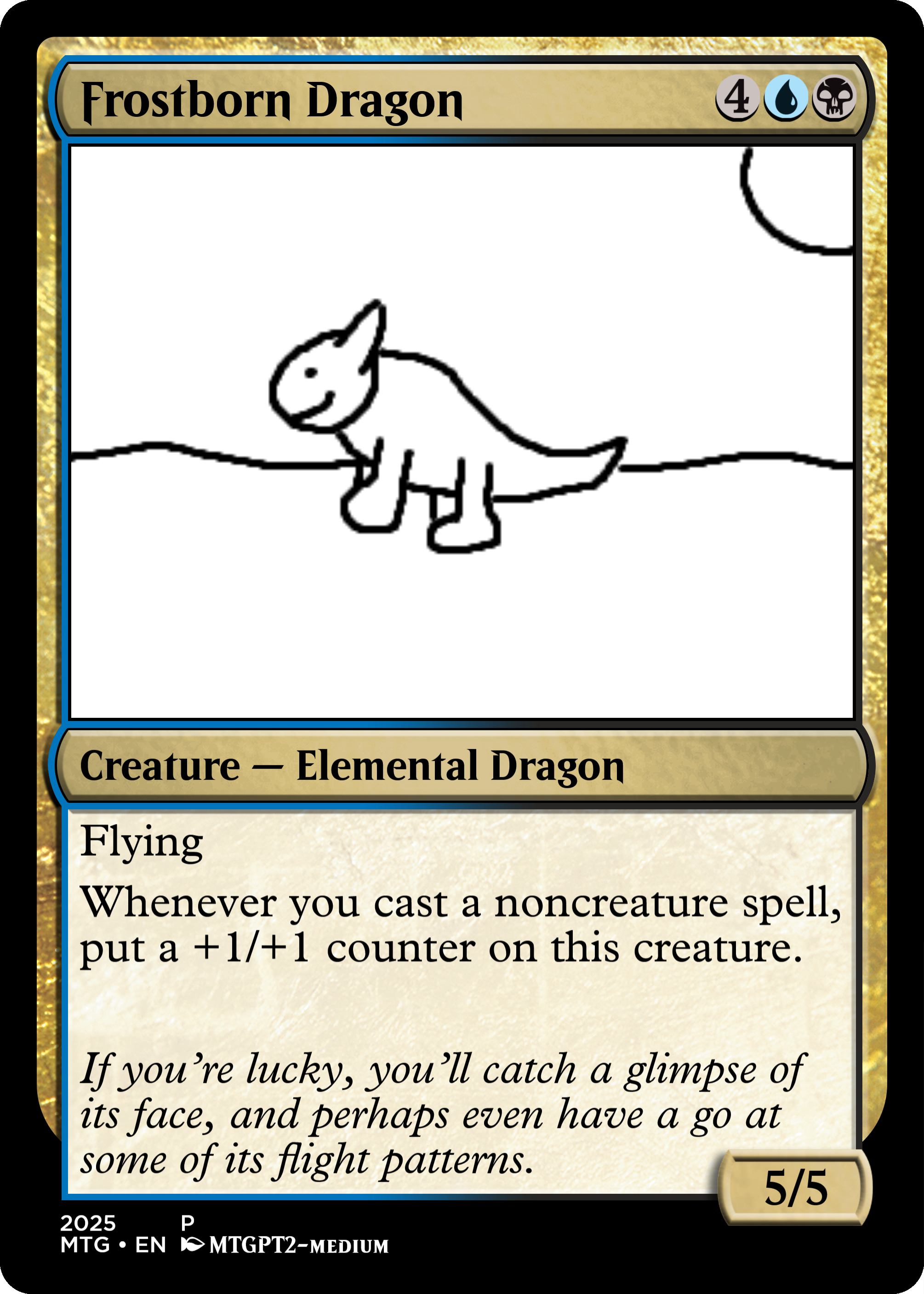 A custom MTG card, Frostborn Dragon